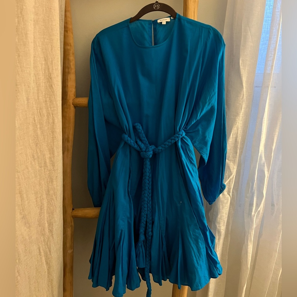 RHODE Braided tie mini dress